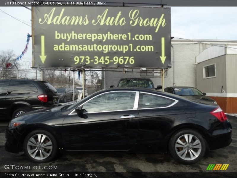 Belize Blue Pearl / Black 2010 Honda Accord EX-L Coupe