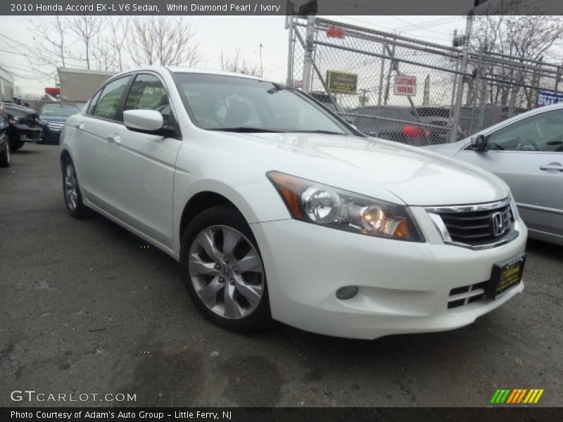 White Diamond Pearl / Ivory 2010 Honda Accord EX-L V6 Sedan