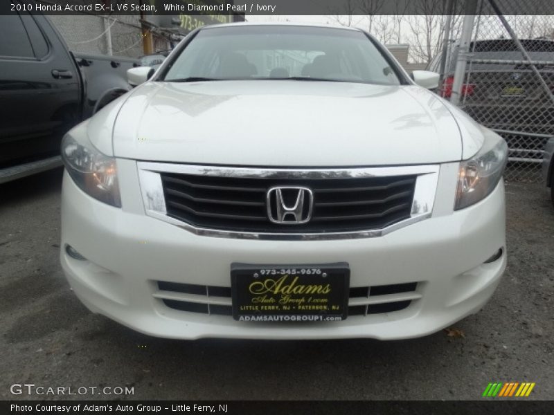 White Diamond Pearl / Ivory 2010 Honda Accord EX-L V6 Sedan