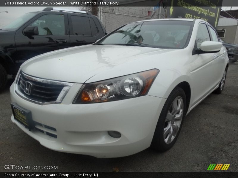 White Diamond Pearl / Ivory 2010 Honda Accord EX-L V6 Sedan