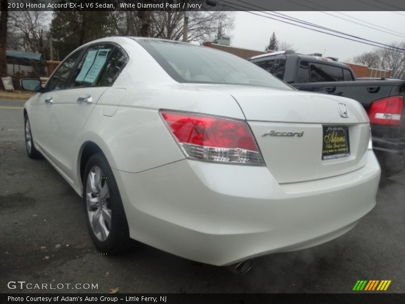 White Diamond Pearl / Ivory 2010 Honda Accord EX-L V6 Sedan