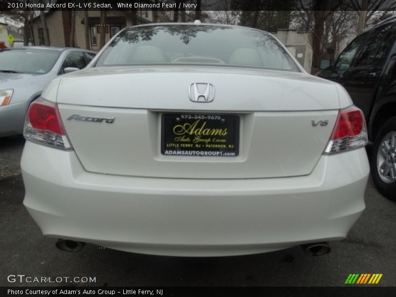 White Diamond Pearl / Ivory 2010 Honda Accord EX-L V6 Sedan