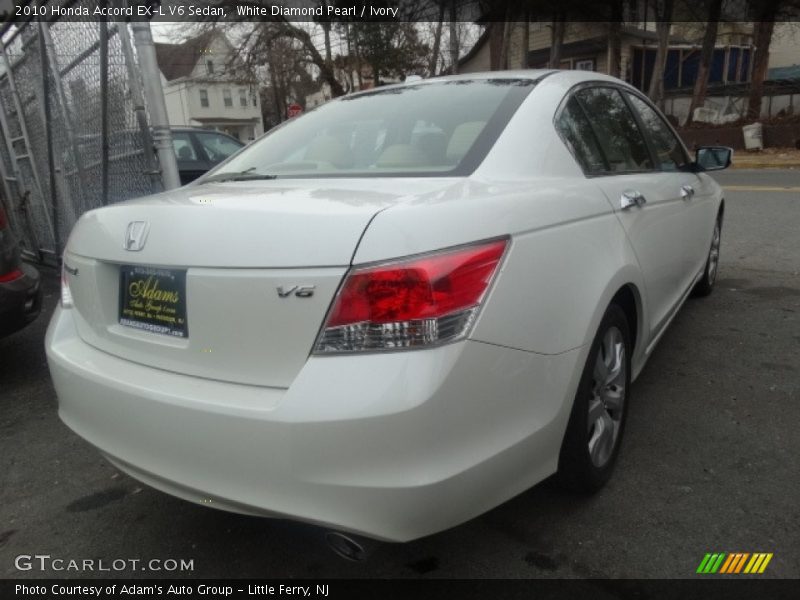 White Diamond Pearl / Ivory 2010 Honda Accord EX-L V6 Sedan