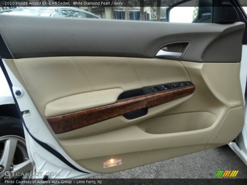 White Diamond Pearl / Ivory 2010 Honda Accord EX-L V6 Sedan