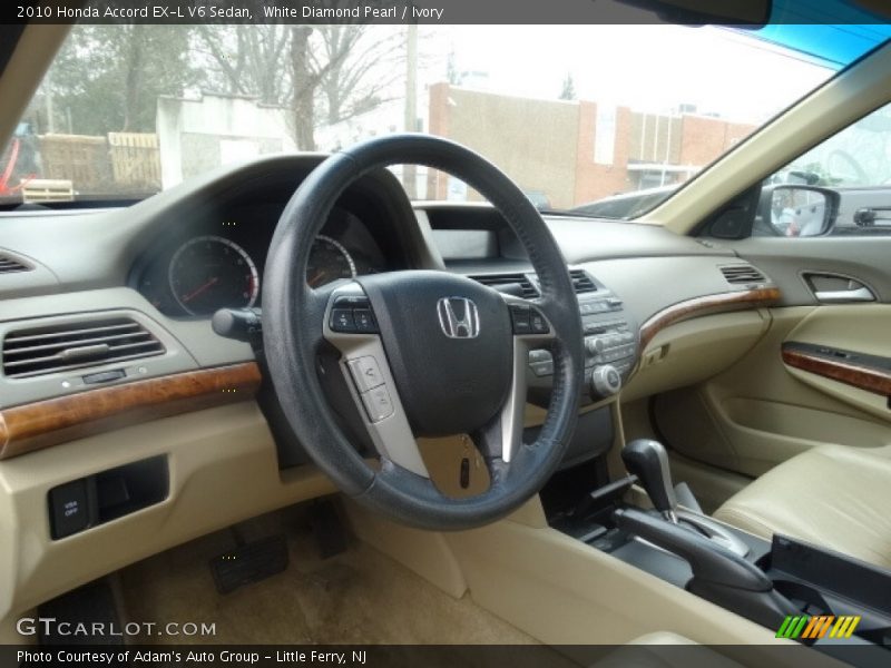 White Diamond Pearl / Ivory 2010 Honda Accord EX-L V6 Sedan