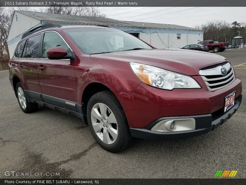 Ruby Red Pearl / Warm Ivory 2011 Subaru Outback 2.5i Premium Wagon