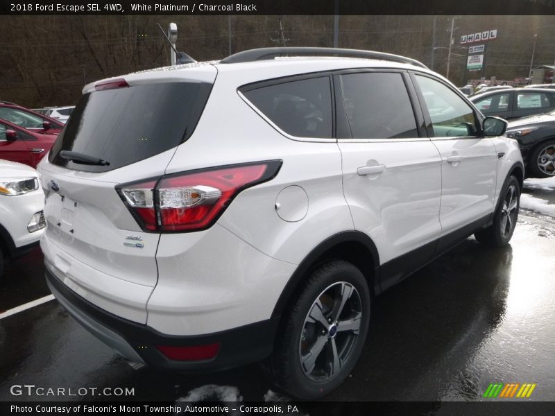 White Platinum / Charcoal Black 2018 Ford Escape SEL 4WD