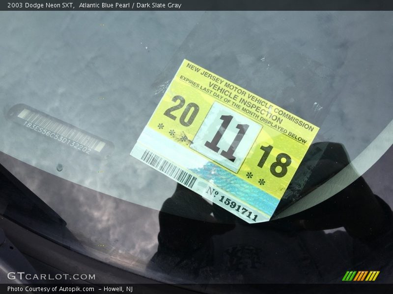 Atlantic Blue Pearl / Dark Slate Gray 2003 Dodge Neon SXT