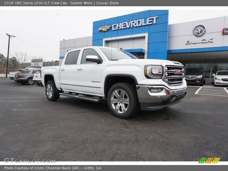 Summit White / Cocoa/­Dune 2018 GMC Sierra 1500 SLT Crew Cab