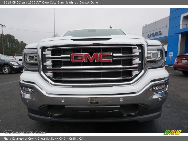 Summit White / Cocoa/­Dune 2018 GMC Sierra 1500 SLT Crew Cab