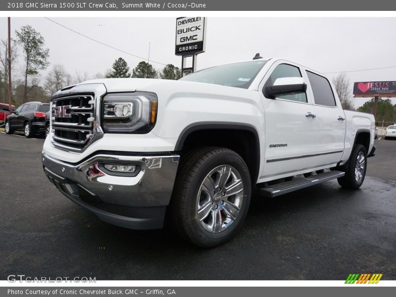 Summit White / Cocoa/­Dune 2018 GMC Sierra 1500 SLT Crew Cab