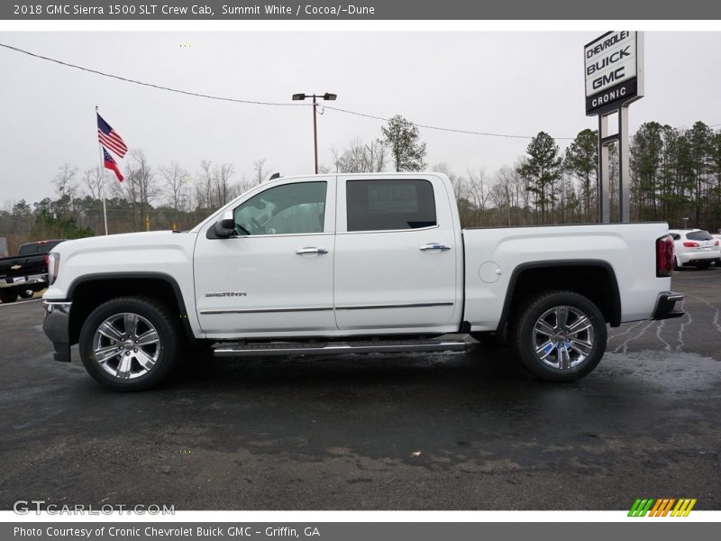 Summit White / Cocoa/­Dune 2018 GMC Sierra 1500 SLT Crew Cab