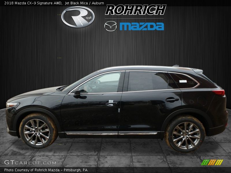 Jet Black Mica / Auburn 2018 Mazda CX-9 Signature AWD