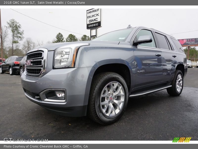 Satin Steel Metallic / Cocoa/Dune 2018 GMC Yukon SLT