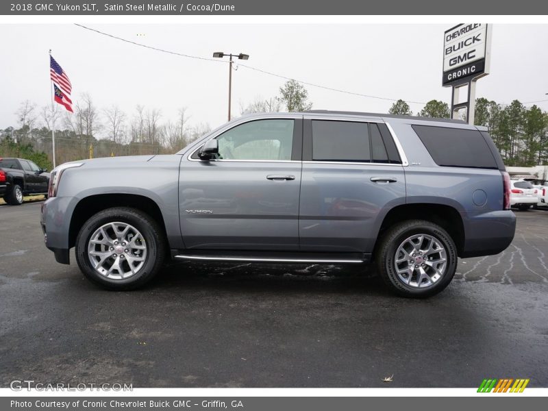 Satin Steel Metallic / Cocoa/Dune 2018 GMC Yukon SLT