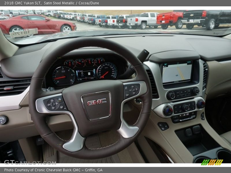 Satin Steel Metallic / Cocoa/Dune 2018 GMC Yukon SLT