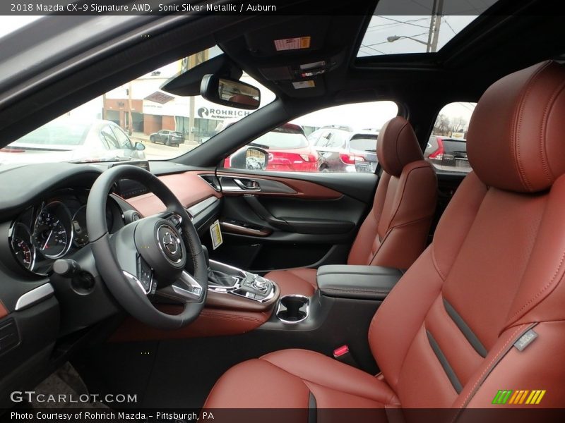 Sonic Silver Metallic / Auburn 2018 Mazda CX-9 Signature AWD