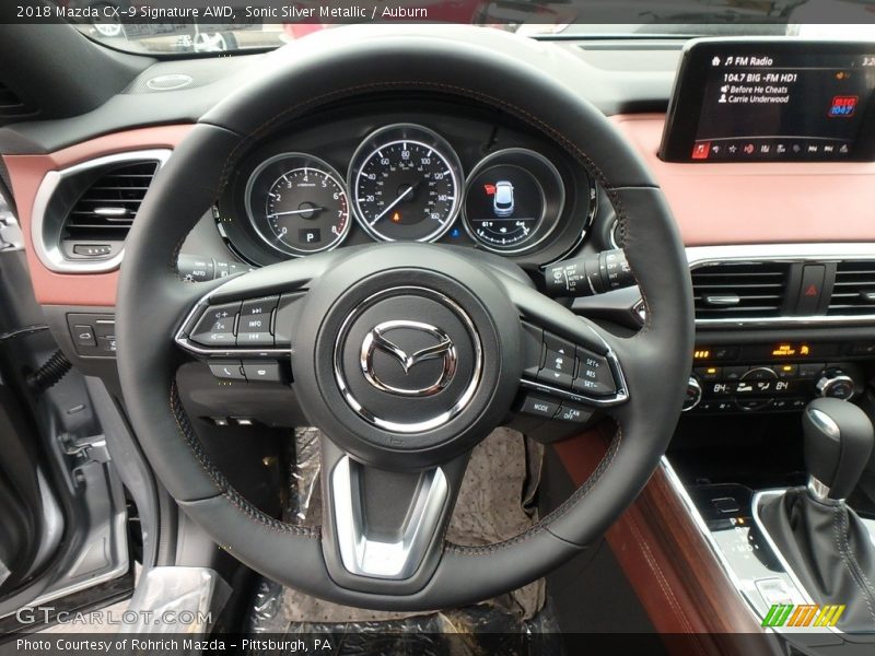 Sonic Silver Metallic / Auburn 2018 Mazda CX-9 Signature AWD