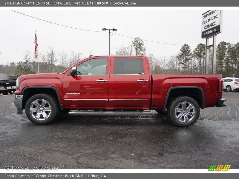 Red Quartz Tintcoat / Cocoa/­Dune 2018 GMC Sierra 1500 SLT Crew Cab