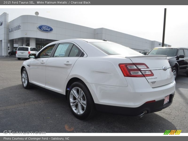 White Platinum Metallic / Charcoal Black 2015 Ford Taurus SEL