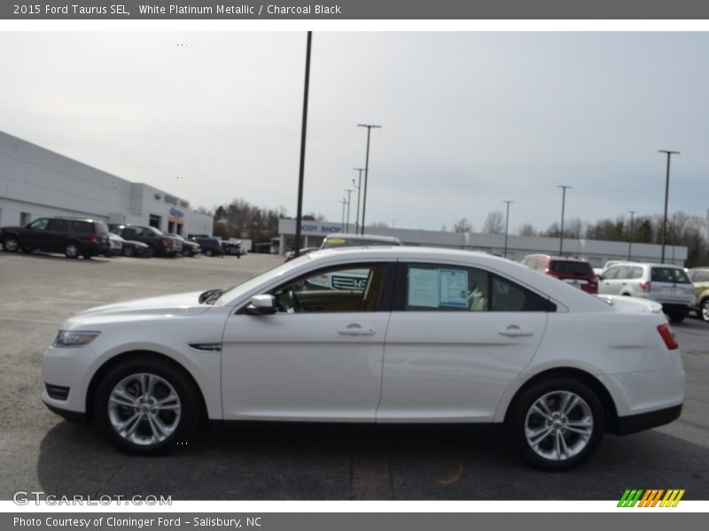 White Platinum Metallic / Charcoal Black 2015 Ford Taurus SEL