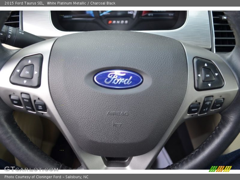 White Platinum Metallic / Charcoal Black 2015 Ford Taurus SEL