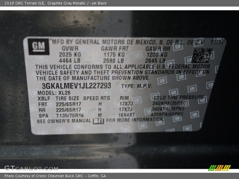 Graphite Gray Metallic / ­Jet Black 2018 GMC Terrain SLE