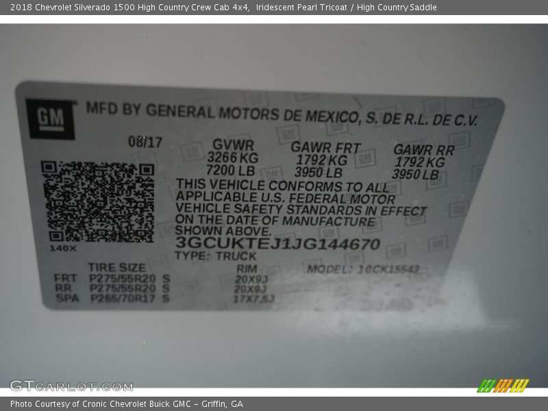 Iridescent Pearl Tricoat / High Country Saddle 2018 Chevrolet Silverado 1500 High Country Crew Cab 4x4