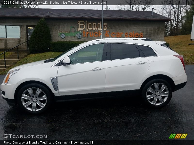 Platinum Ice Tricoat / Shale/Brownstone 2015 Cadillac SRX Luxury AWD