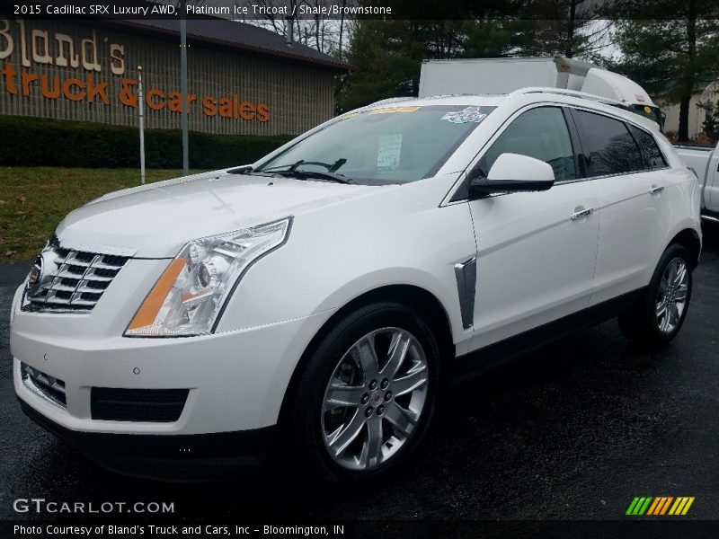 Platinum Ice Tricoat / Shale/Brownstone 2015 Cadillac SRX Luxury AWD