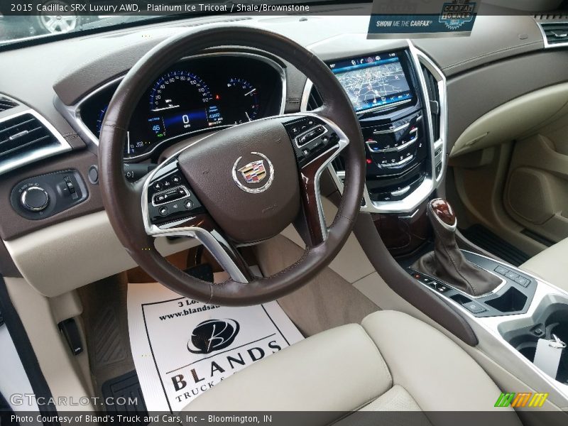 Platinum Ice Tricoat / Shale/Brownstone 2015 Cadillac SRX Luxury AWD