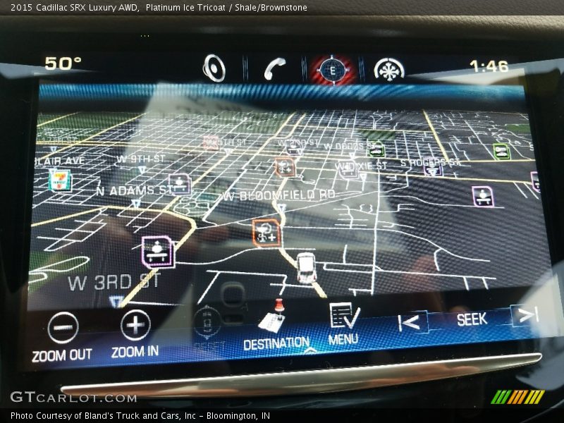 Platinum Ice Tricoat / Shale/Brownstone 2015 Cadillac SRX Luxury AWD