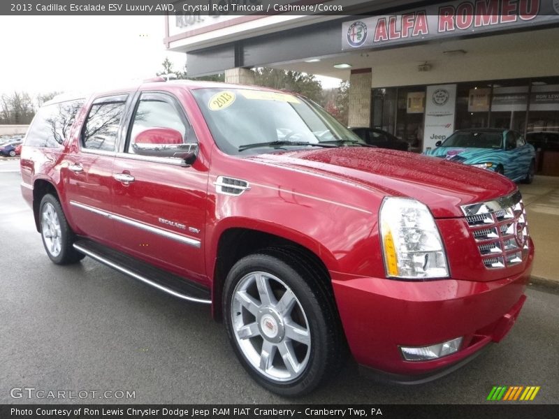 Crystal Red Tintcoat / Cashmere/Cocoa 2013 Cadillac Escalade ESV Luxury AWD