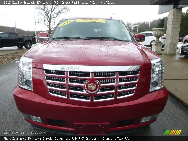 Crystal Red Tintcoat / Cashmere/Cocoa 2013 Cadillac Escalade ESV Luxury AWD