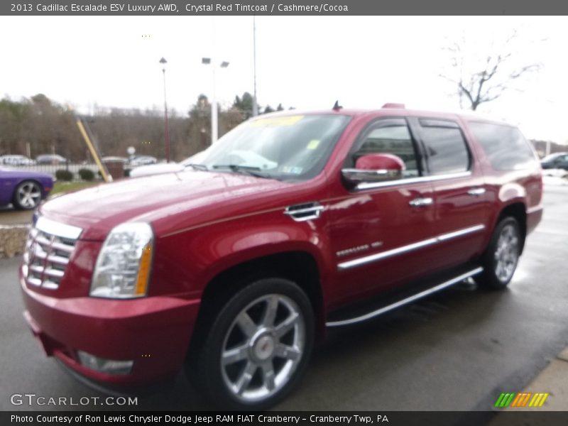 Crystal Red Tintcoat / Cashmere/Cocoa 2013 Cadillac Escalade ESV Luxury AWD