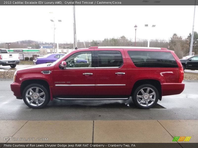 Crystal Red Tintcoat / Cashmere/Cocoa 2013 Cadillac Escalade ESV Luxury AWD
