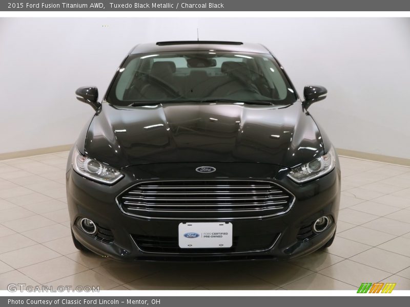 Tuxedo Black Metallic / Charcoal Black 2015 Ford Fusion Titanium AWD