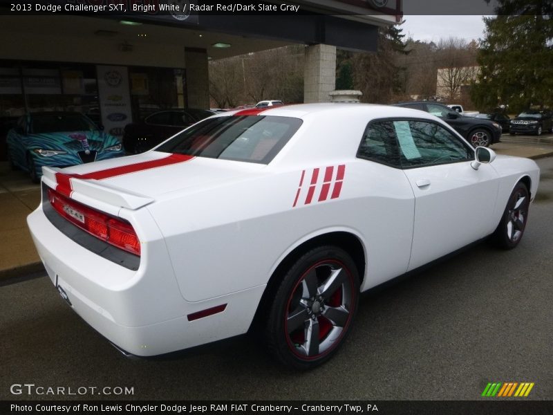 Bright White / Radar Red/Dark Slate Gray 2013 Dodge Challenger SXT