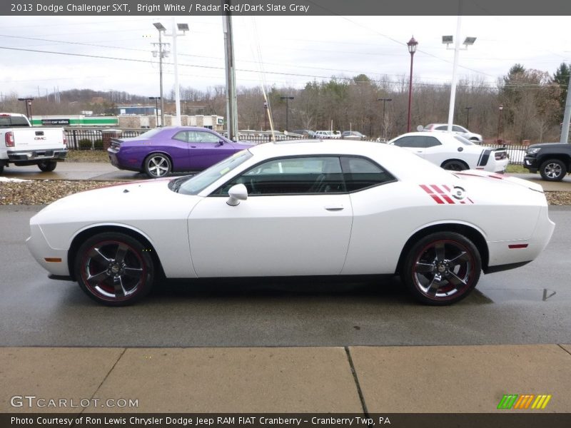 Bright White / Radar Red/Dark Slate Gray 2013 Dodge Challenger SXT