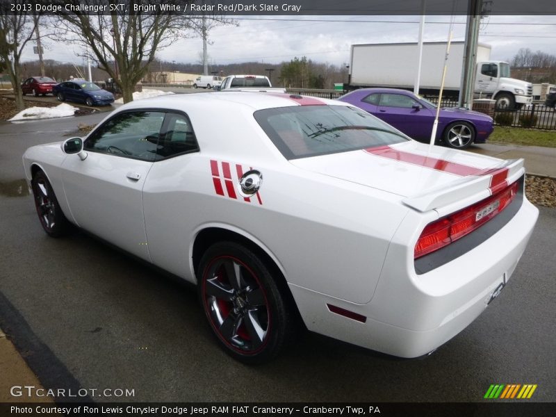 Bright White / Radar Red/Dark Slate Gray 2013 Dodge Challenger SXT