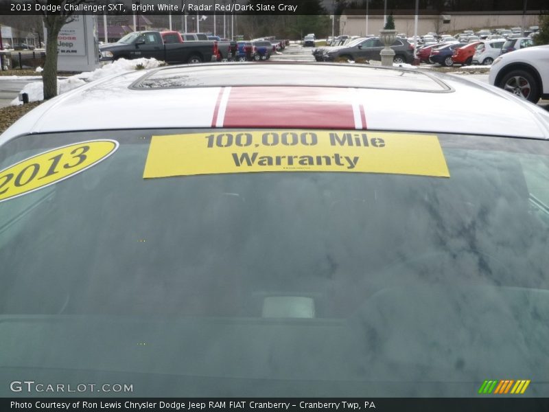Bright White / Radar Red/Dark Slate Gray 2013 Dodge Challenger SXT