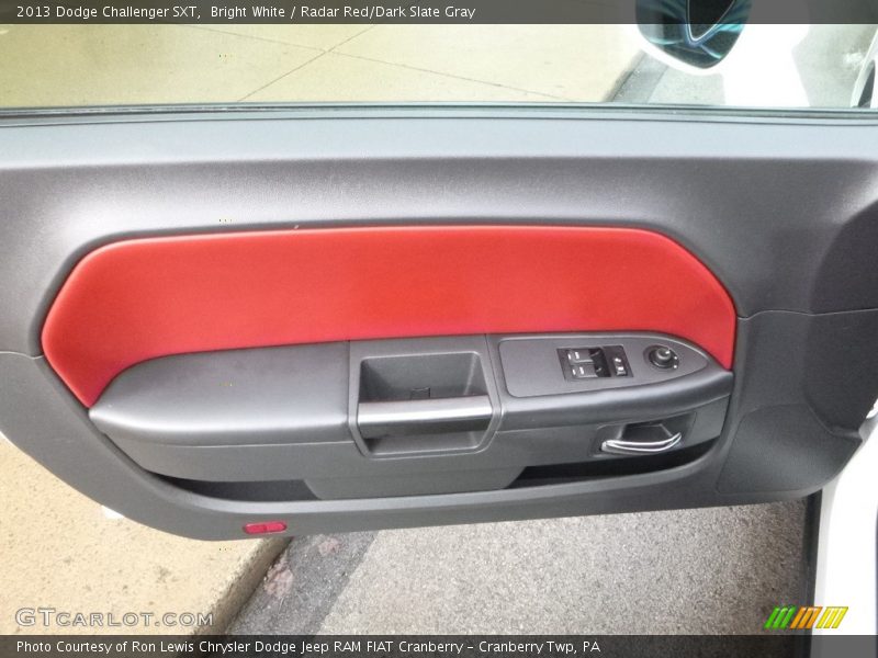 Bright White / Radar Red/Dark Slate Gray 2013 Dodge Challenger SXT