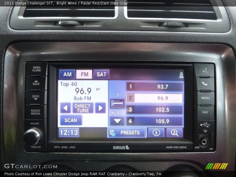 Bright White / Radar Red/Dark Slate Gray 2013 Dodge Challenger SXT