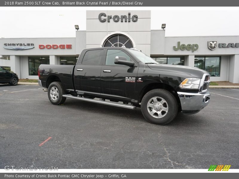 Brilliant Black Crystal Pearl / Black/Diesel Gray 2018 Ram 2500 SLT Crew Cab