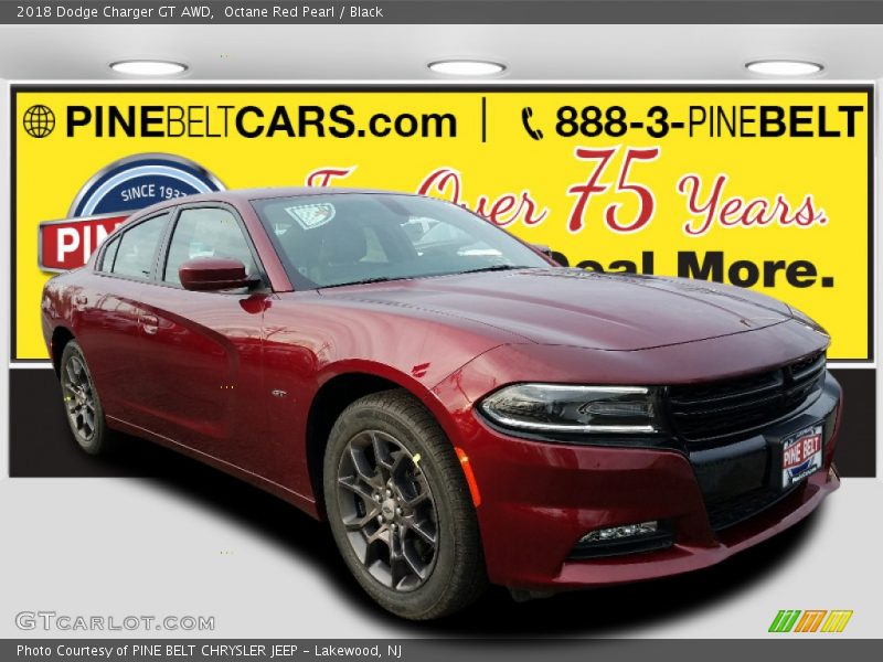 Octane Red Pearl / Black 2018 Dodge Charger GT AWD