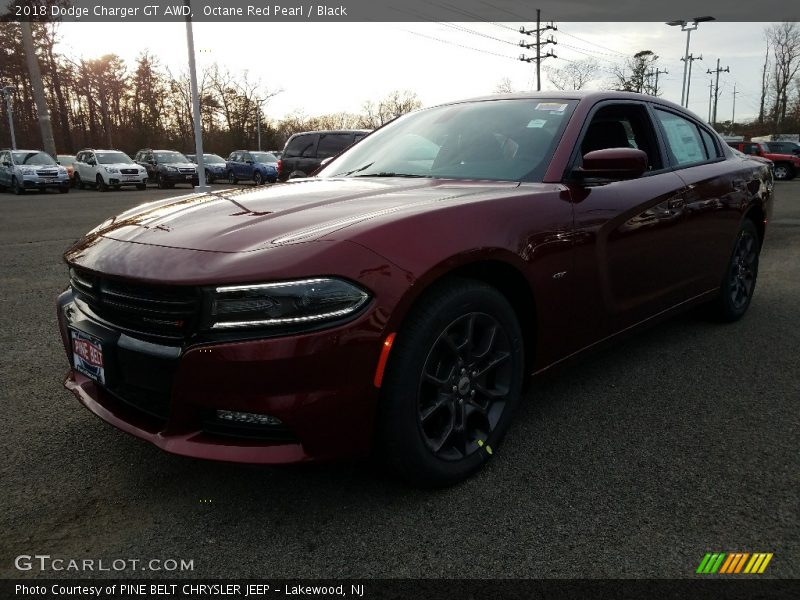 Octane Red Pearl / Black 2018 Dodge Charger GT AWD