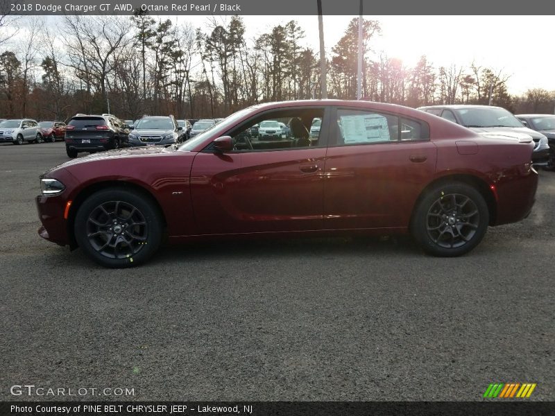 Octane Red Pearl / Black 2018 Dodge Charger GT AWD
