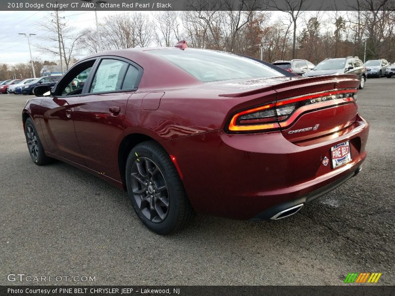 Octane Red Pearl / Black 2018 Dodge Charger GT AWD