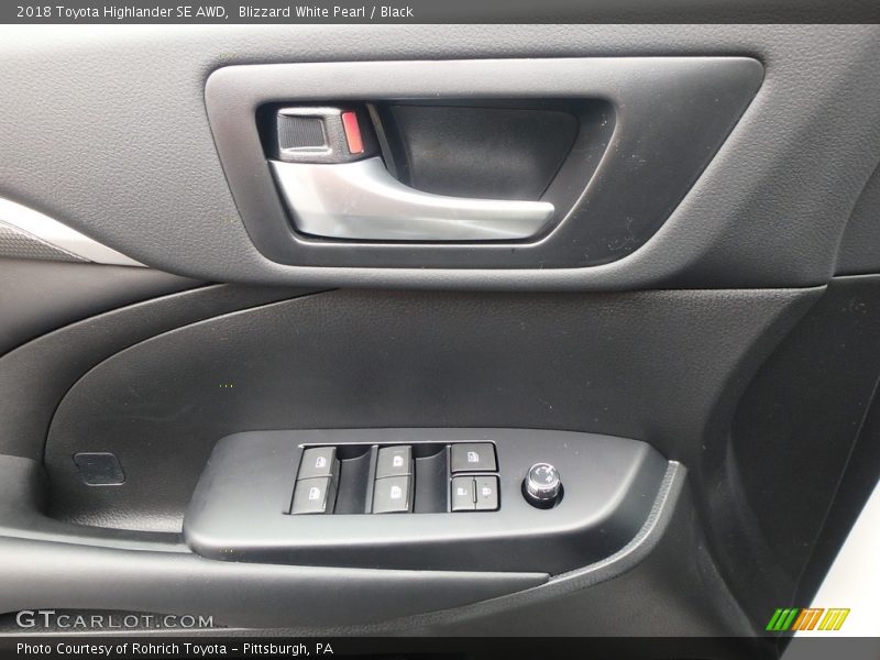 Blizzard White Pearl / Black 2018 Toyota Highlander SE AWD