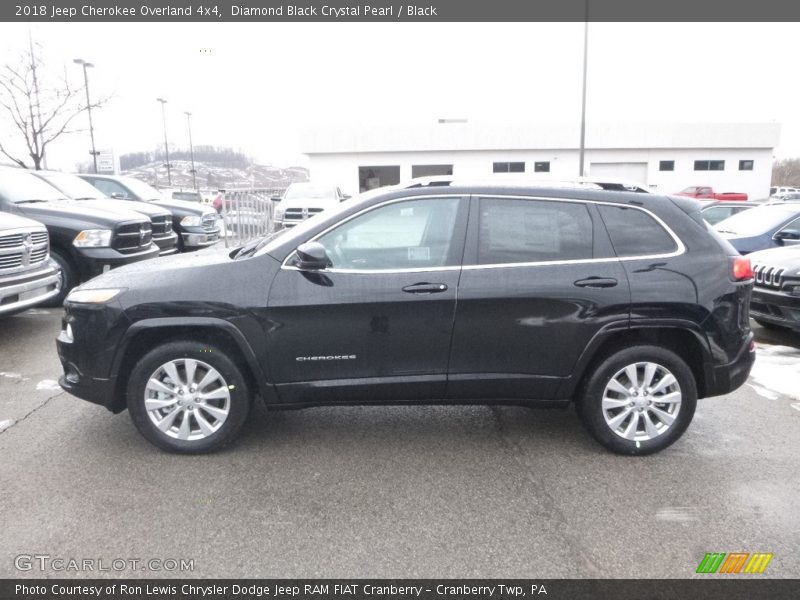 Diamond Black Crystal Pearl / Black 2018 Jeep Cherokee Overland 4x4
